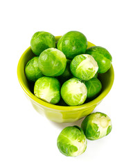 Brussels sprouts on a white background