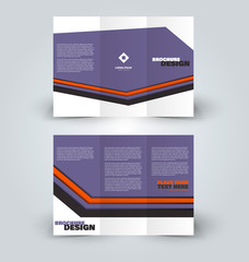 Brochure template. Business trifold flyer.  Creative design trend for professional corporate style. Vector illustration. Purple and red color.