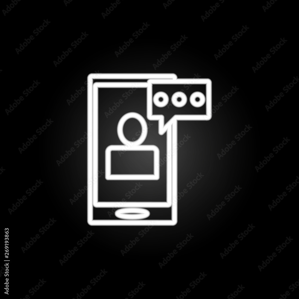 Poster message on your phone neon icon. elements of intelligence set. simple icon for websites, web design,