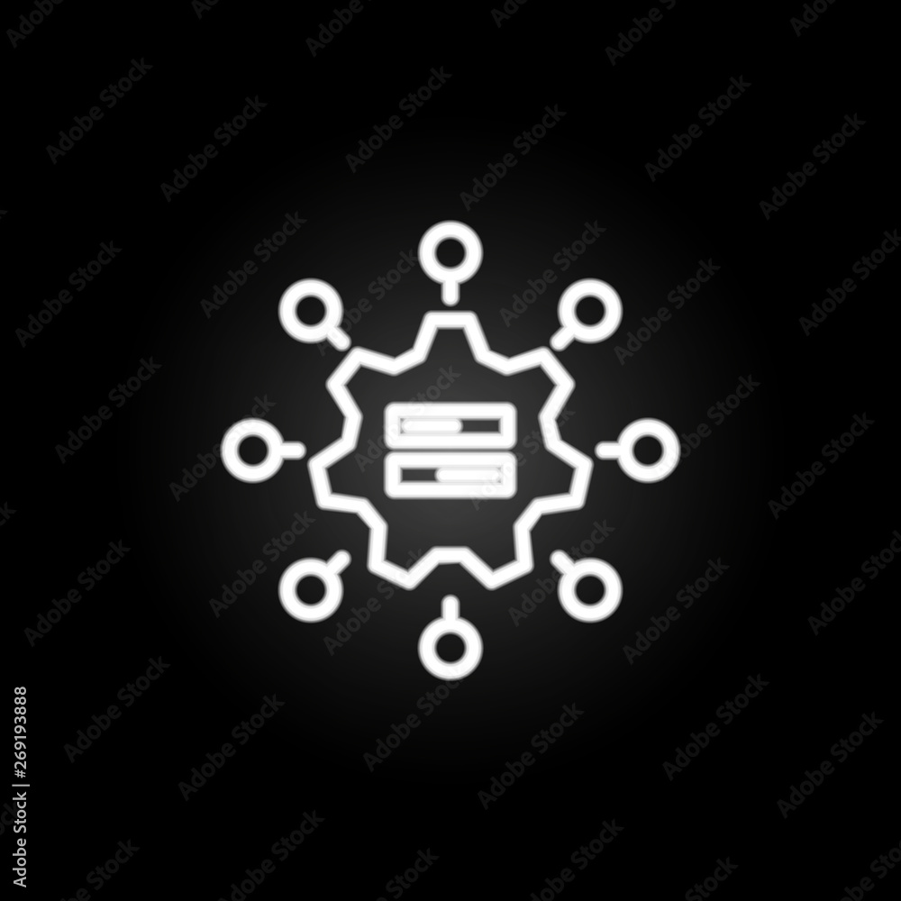 Poster communication cells neon icon. elements of intelligence set. simple icon for websites, web design, m