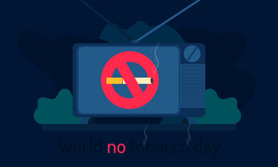 world no tobacco day. tv - televison show no smoking logo. abstract shape background. vector illustration eps10