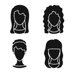 Vector illustration of character and profile icon. Collection of character and dummy vector icon for stock.