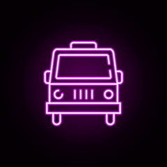 Indian car neon icon. Elements of india set. Simple icon for websites, web design, mobile app, info graphics