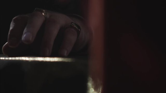 man's hand with signet