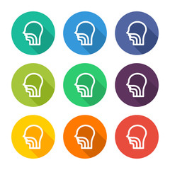 Illustration icon for throat with several color alternatives