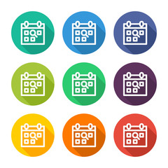 Illustration icon for schedule checks with several color alternatives