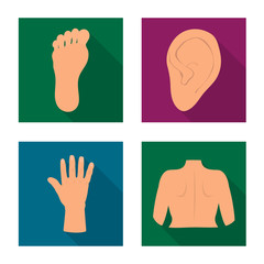 Isolated object of body and part logo. Collection of body and anatomy vector icon for stock.