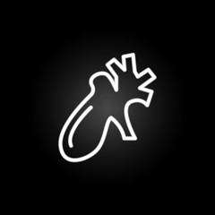 Gallbladder, organ neon icon. Elements of human organ set. Simple icon for websites, web design, mobile app, info graphics