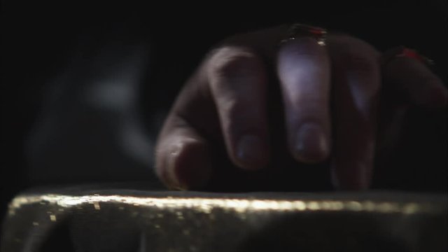 man's hand with signet