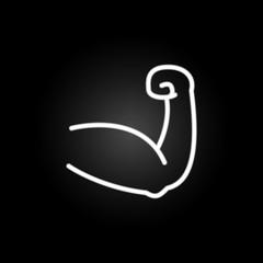 Biceps, organ neon icon. Elements of human organ set. Simple icon for websites, web design, mobile app, info graphics