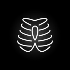 Thorax, organ neon icon. Elements of human organ set. Simple icon for websites, web design, mobile app, info graphics
