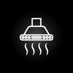 Exhaust hood, ventilation neon icon. Elements of kitchen utencils set. Simple icon for websites, web design, mobile app, info graphics