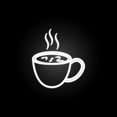 Cup of tea, hot beverage,  cup neon icon. Elements of kitchen utencils set. Simple icon for websites, web design, mobile app, info graphics