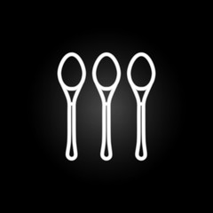 Cutlery, kitchen utensils, spoons neon icon. Elements of kitchen utencils set. Simple icon for websites, web design, mobile app, info graphics