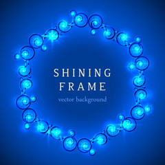 Shining retro circle banner. 