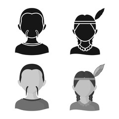 Isolated object of imitator and resident symbol. Set of imitator and culture stock symbol for web.