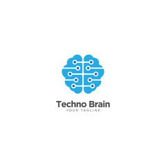 Creative Brain Technology Logo Design Vector