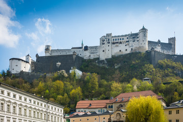 Festung Hohensalzburg über der Altstadt in Salzburg - Österreich