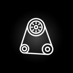 timing belt neon icon. Elements of motor sports set. Simple icon for websites, web design, mobile app, info graphics