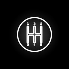 transmission neon icon. Elements of motor sports set. Simple icon for websites, web design, mobile app, info graphics