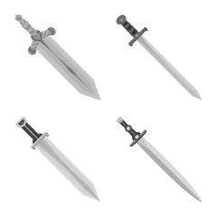 Isolated object of sharp and blade  symbol. Set of sharp and dagger  vector icon for stock.