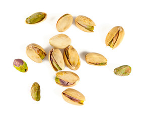 pistachio nuts isolated on white background