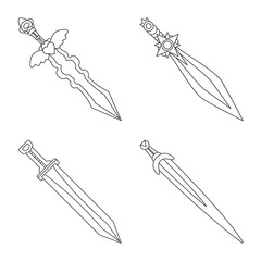 Isolated object of game  and armor  symbol. Set of game  and blade  vector icon for stock.