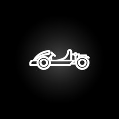 go kart neon icon. Elements of motor sports set. Simple icon for websites, web design, mobile app, info graphics
