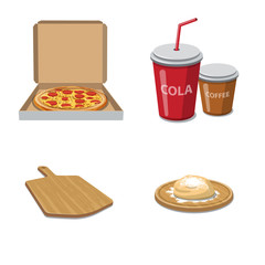 Vector design of pizza and food sign. Collection of pizza and italy vector icon for stock.