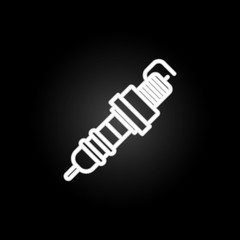 spark plug neon icon. Elements of motor sports set. Simple icon for websites, web design, mobile app, info graphics