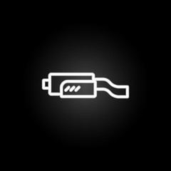 muffler neon icon. Elements of motor sports set. Simple icon for websites, web design, mobile app, info graphics