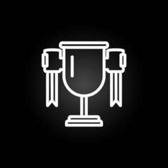 trophy neon icon. Elements of motor sports set. Simple icon for websites, web design, mobile app, info graphics