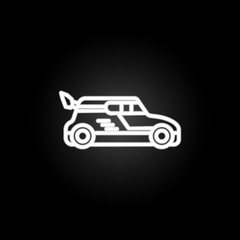 drift car neon icon. Elements of motor sports set. Simple icon for websites, web design, mobile app, info graphics