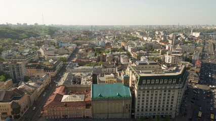 Modern life and rest in the city, view from above with the drone.