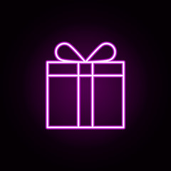gifts neon icon. Elements of online shopping set. Simple icon for websites, web design, mobile app, info graphics