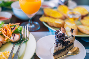 Delicious breakfast on the table