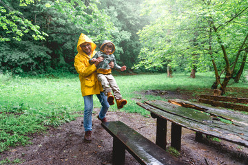 Father and son spending afternoon in the park	