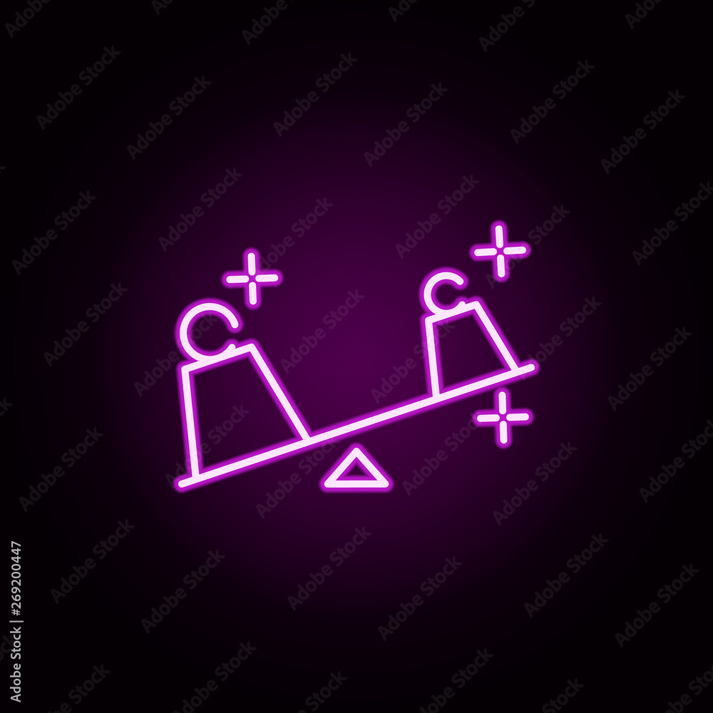 Poster weight neon icon. elements of physics set. simple icon for websites, web design, mobile app, info gr