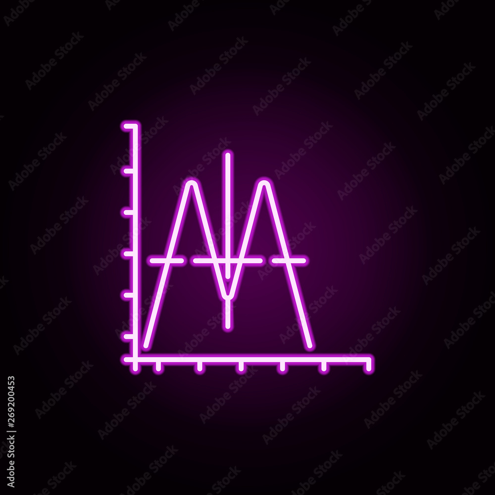 Poster sound wave neon icon. elements of physics set. simple icon for websites, web design, mobile app, inf