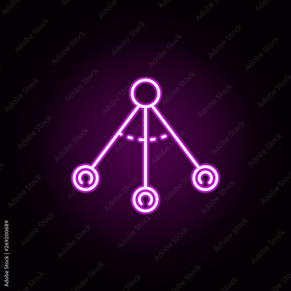 Poster oscillation neon icon. elements of physics set. simple icon for websites, web design, mobile app, in