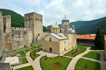 Serbian medieval orthodox monastery Manasija
