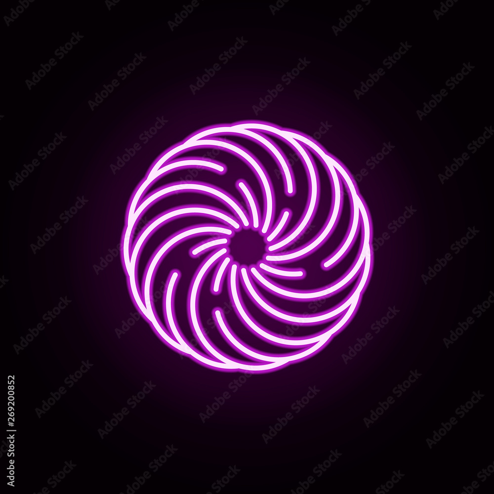 Poster vortex neon icon. elements of physics set. simple icon for websites, web design, mobile app, info gr