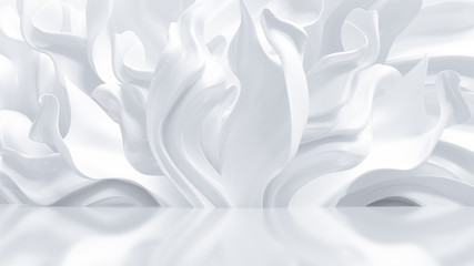 Luxury elegant background with silk drapery. 3d illustration, 3d rendering.