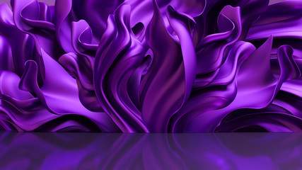 Fototapeta premium Luxury elegant background with silk drapery. 3d illustration, 3d rendering.