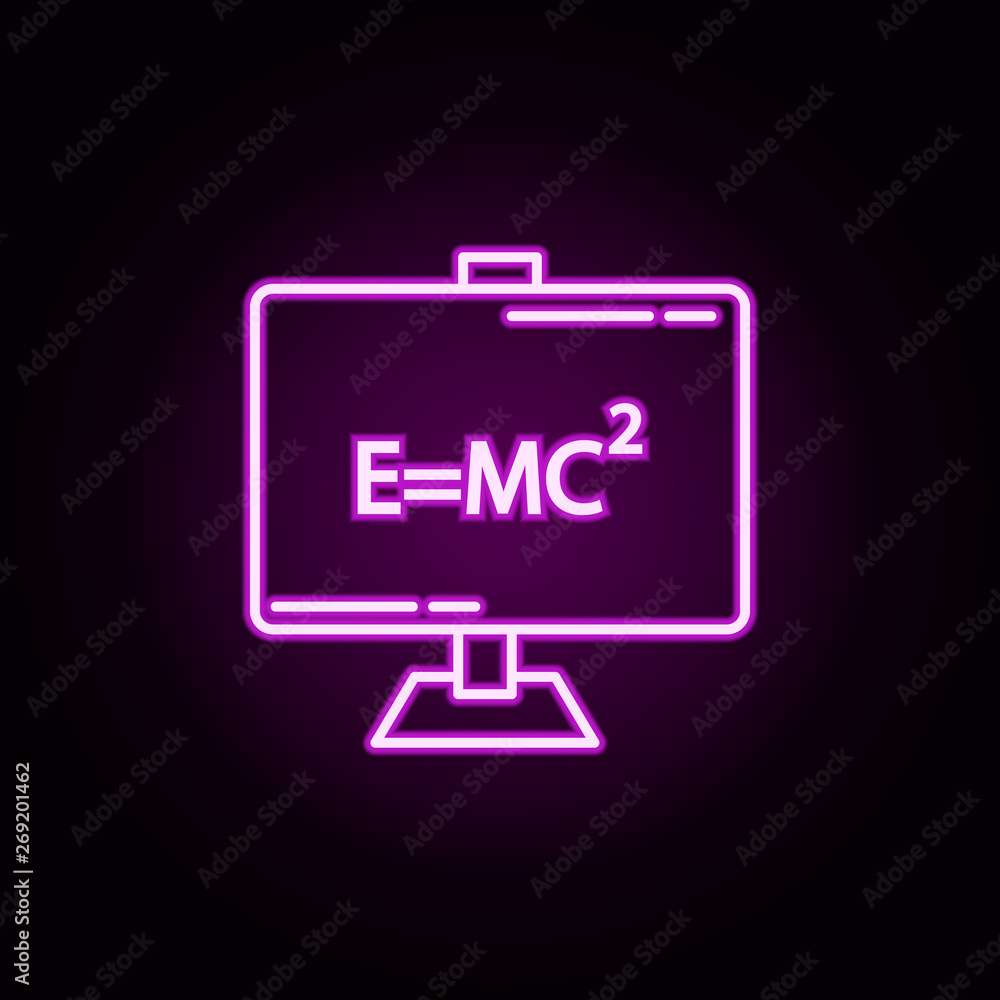 Aufkleber formula neon icon. elements of physics set. simple icon for websites, web design, mobile app, info g