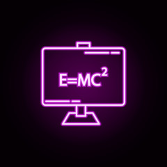 formula neon icon. Elements of physics set. Simple icon for websites, web design, mobile app, info graphics