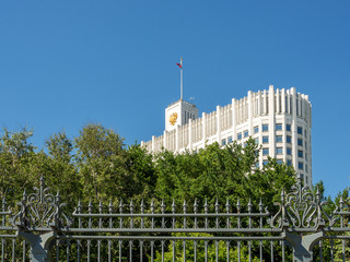 House of the Government of Russian Federation (White House). Bottom view of Russian Government...
