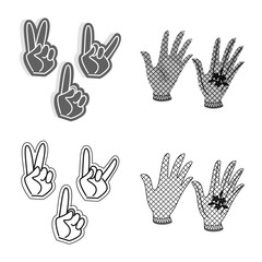 Vector illustration of silhouette and safety sign. Set of silhouette and comfort stock symbol for web.