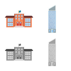 Vector design of municipal and center icon. Collection of municipal and estate   stock vector illustration.