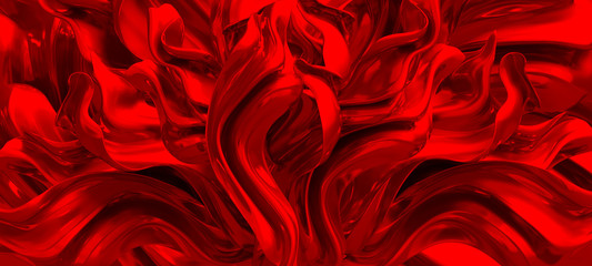 Luxury elegant background with silk drapery. 3d illustration, 3d rendering.